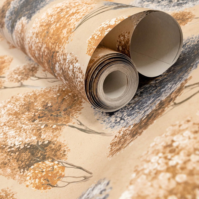 Tilia Wallpaper in Rust Peach