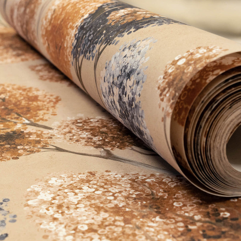 Tilia Wallpaper in Rust Peach