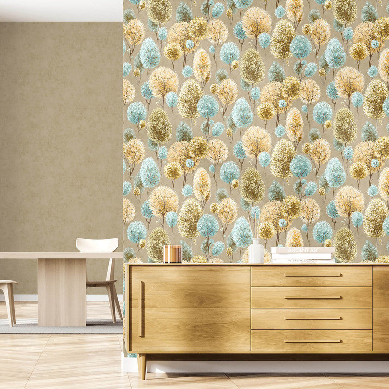 Tilia Wallpaper in Mandarine Clay