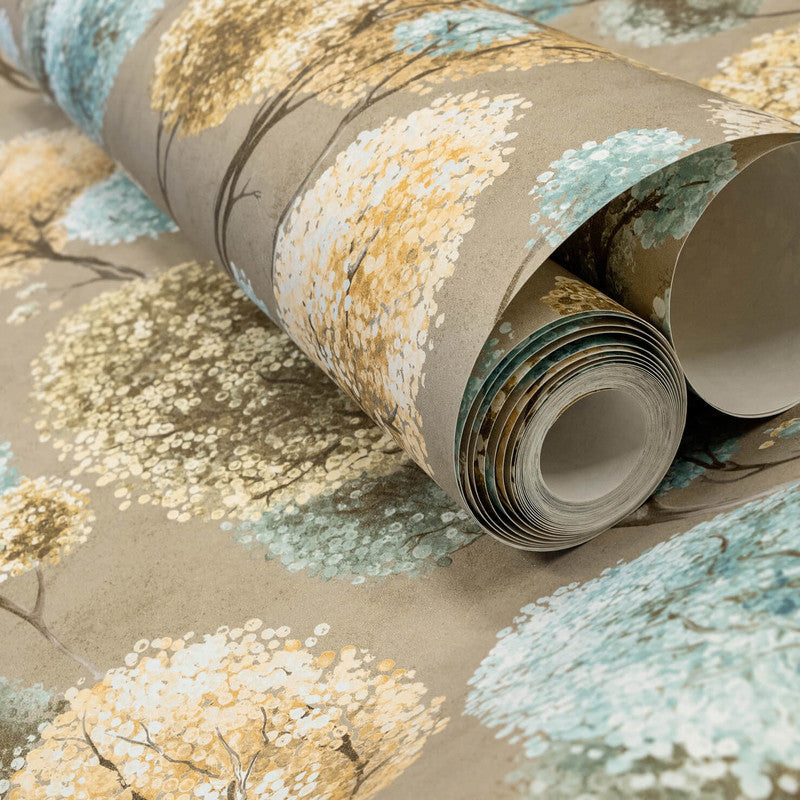 Tilia Wallpaper in Mandarine Clay