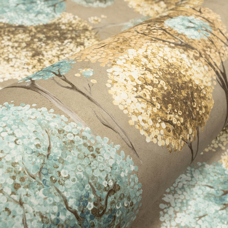 Tilia Wallpaper in Mandarine Clay