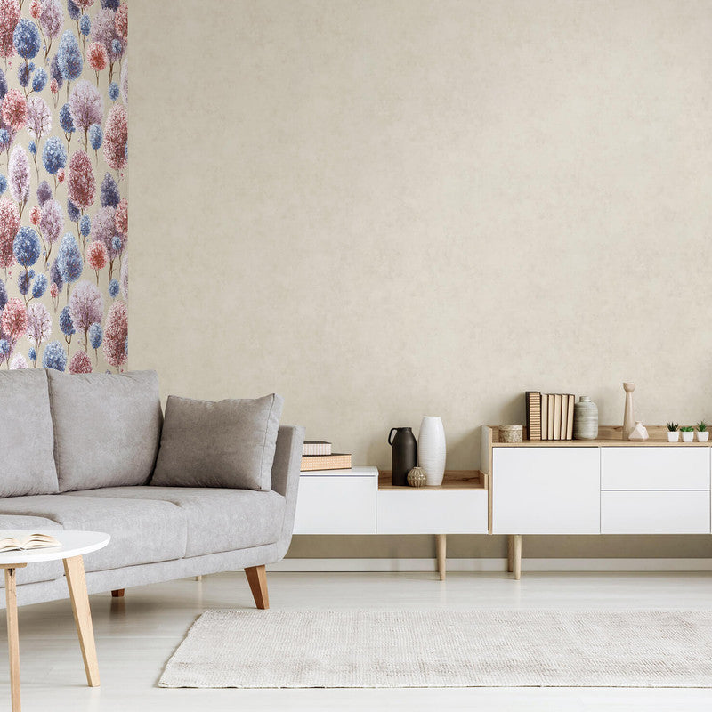 Tilia Plain Wallpaper in Mud