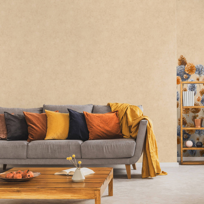 Tilia Plain Wallpaper in Peach