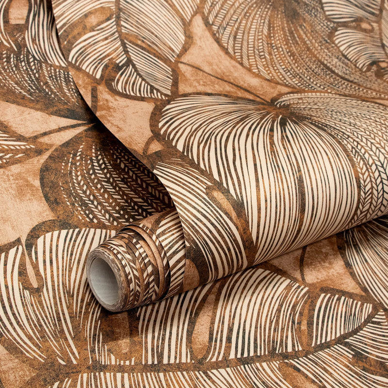 Monstera Wallpaper in Bronze Peach