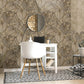 Monstera Wallpaper in Black Walnut
