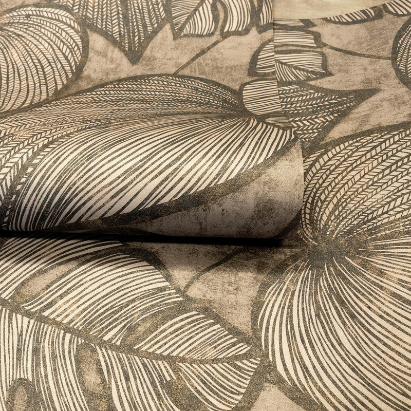 Monstera Wallpaper in Black Walnut