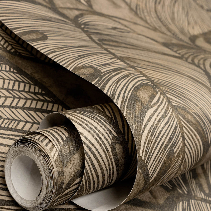Monstera Wallpaper in Black Walnut
