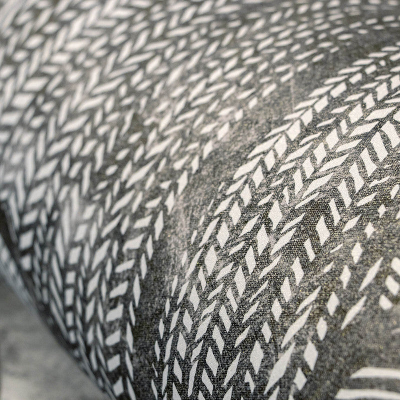Monstera Wallpaper in Black Mid Lead