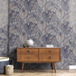 Monstera Wallpaper in Navy Ash