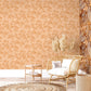 Monstera Plain Wallpaper in Peach