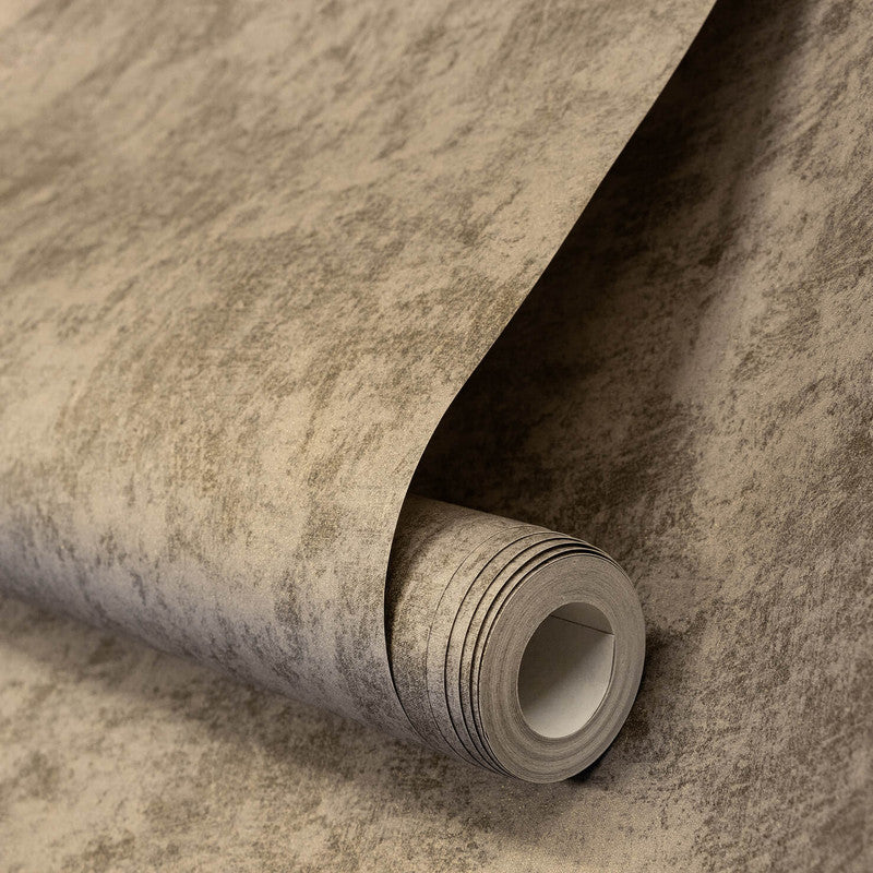 Monstera Plain Wallpaper in Walnut