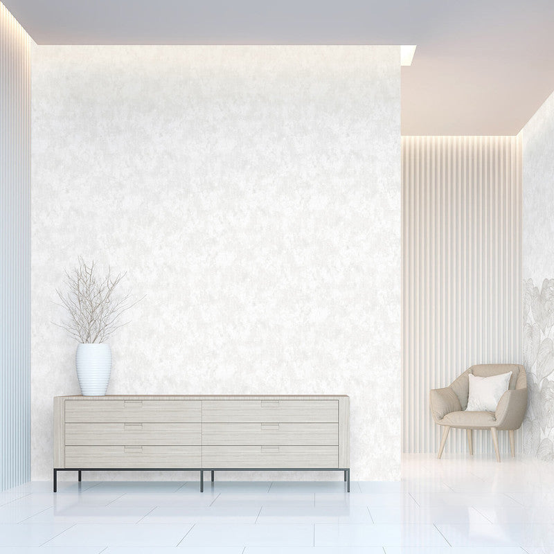 Monstera Plain Wallpaper in White