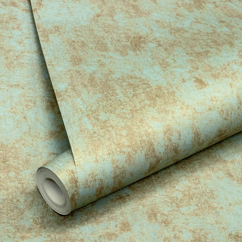 Monstera Plain Wallpaper in Teal