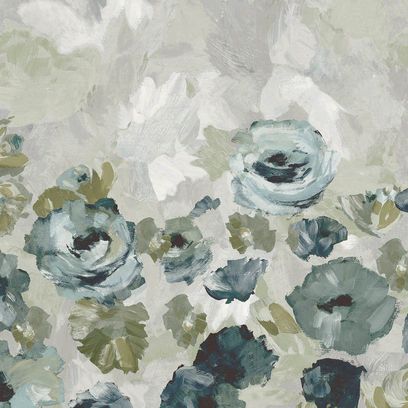 Paeonia Twinwall Wall Mural in Smaragd Grey