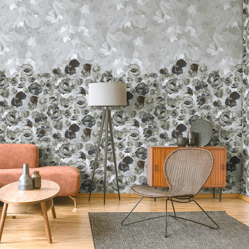 Paeonia Twinwall Wall Mural in Navy Ash