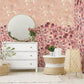 Paeonia Twinwall Wall Mural in Mulberry Blush