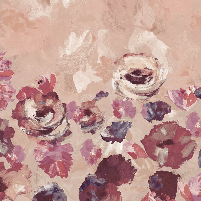 Paeonia Twinwall Wall Mural in Mulberry Blush