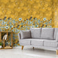 Paeonia Twinwall Wall Mural in Teal Gold