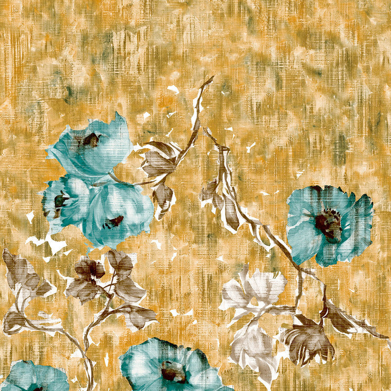 Petunia Twinwall Wall Mural in Petrol Honey
