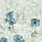 Petunia Twinwall Wall Mural in Steel Blue Sage