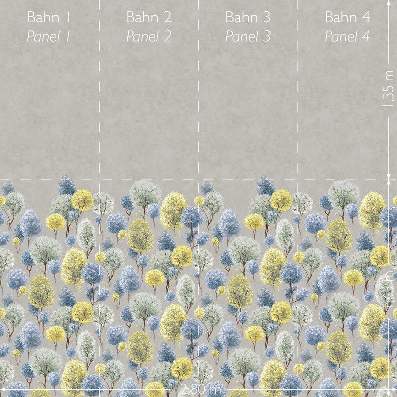 Tilia Twinwall Wall Mural in Citron Stone