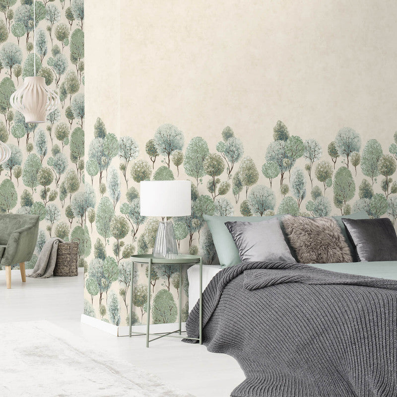 Tilia Twinwall Wall Mural in Sage Greyish