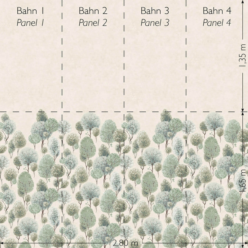 Tilia Twinwall Wall Mural in Sage Greyish