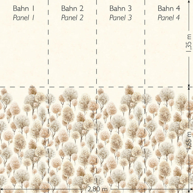 Tilia Twinwall Wall Mural in Cord Cream