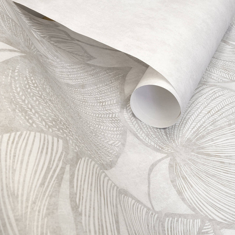 Monstera Twinwall Wall Mural in Mirror White