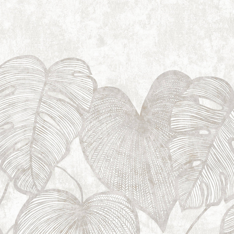 Monstera Twinwall Wall Mural in Mirror White
