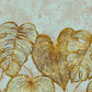Monstera Twinwall Wall Mural in Gold Teal