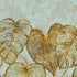 Monstera Twinwall Wall Mural in Gold Teal