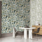 Paeonia Wallpaper in Smaragd Grey