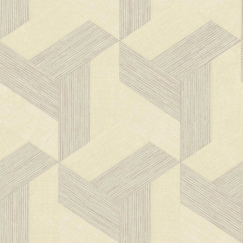 Synergy Geometric Wallpaper in Beige Neutral