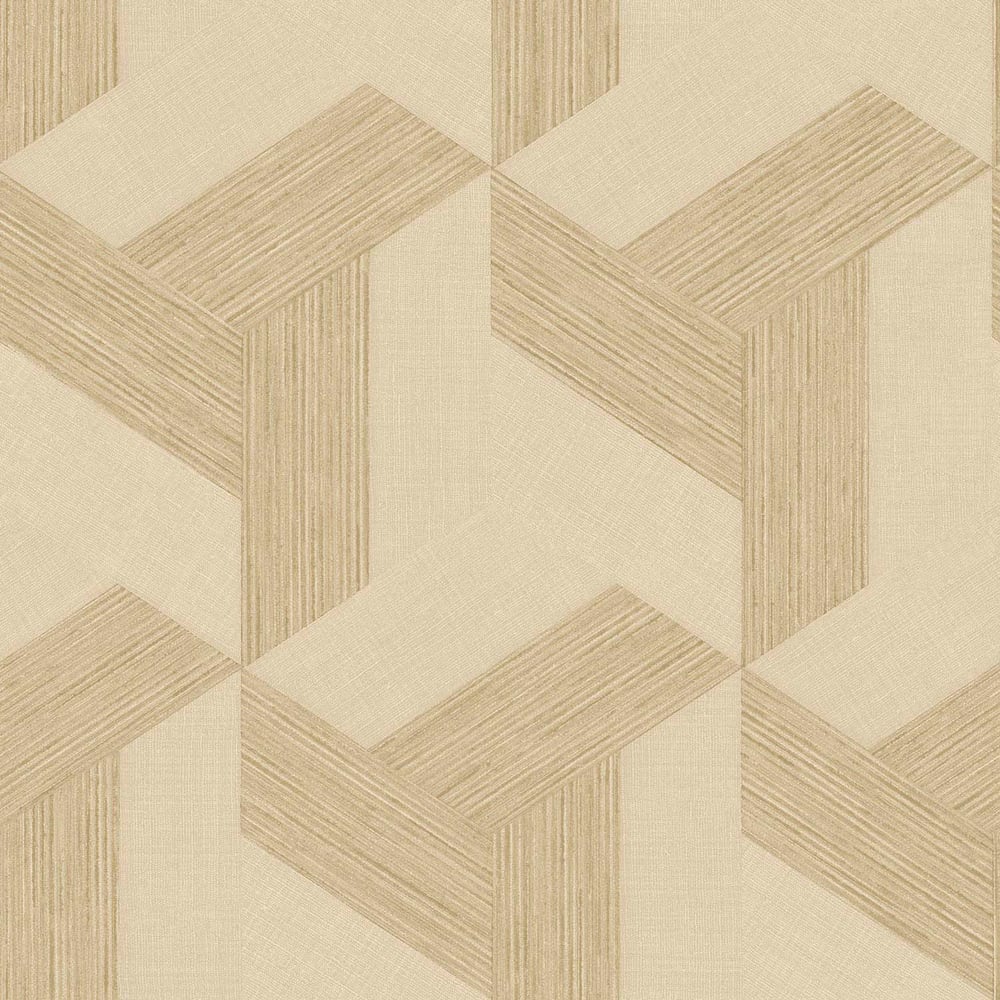 Synergy Geometric Wallpaper in Beige Brown