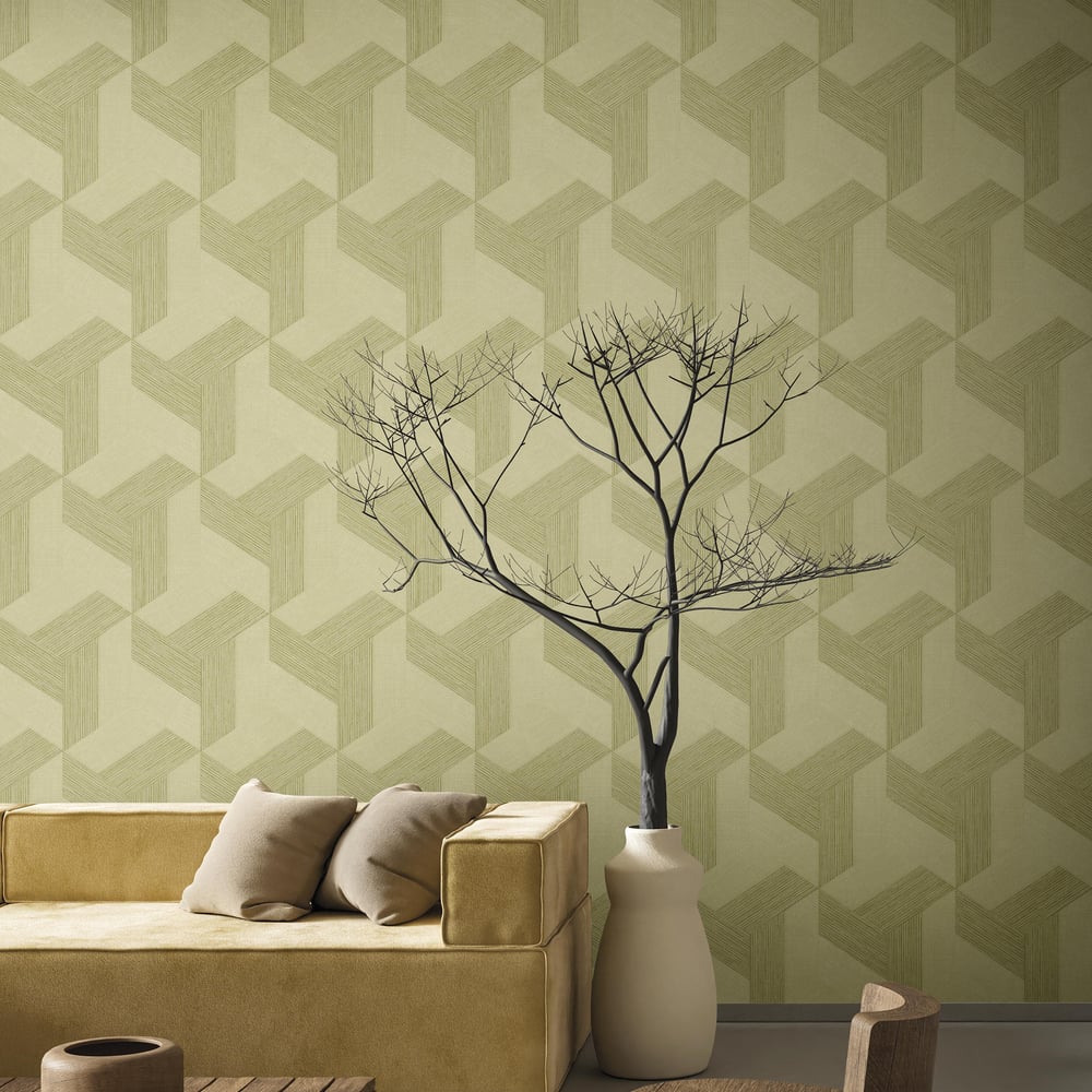 Synergy Geometric Wallpaper in Green