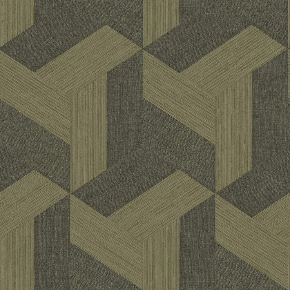 Synergy Geometric Wallpaper in Bronze Brown