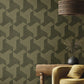 Synergy Geometric Wallpaper in Bronze Brown