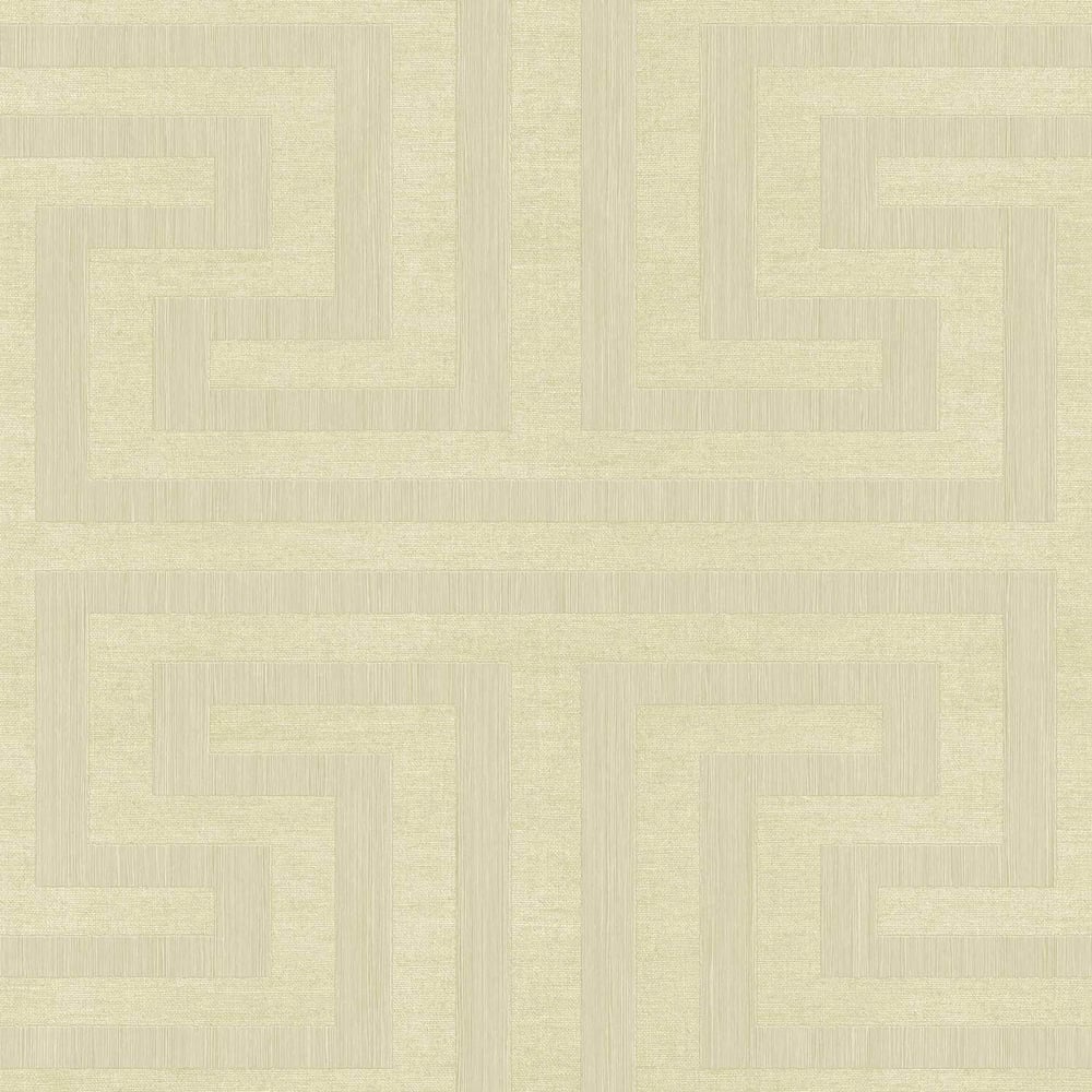 Synergy Geometric Maze Wallpaper in Neutral Beige