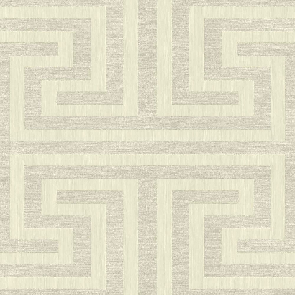 Synergy Geometric Maze Wallpaper in Neutral Grey