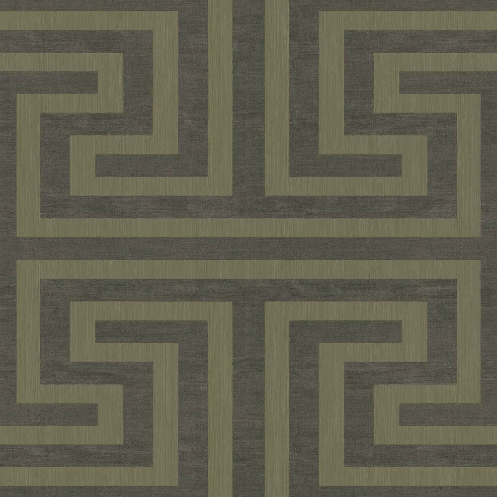 Synergy Geometric Maze Wallpaper in Dark Grey