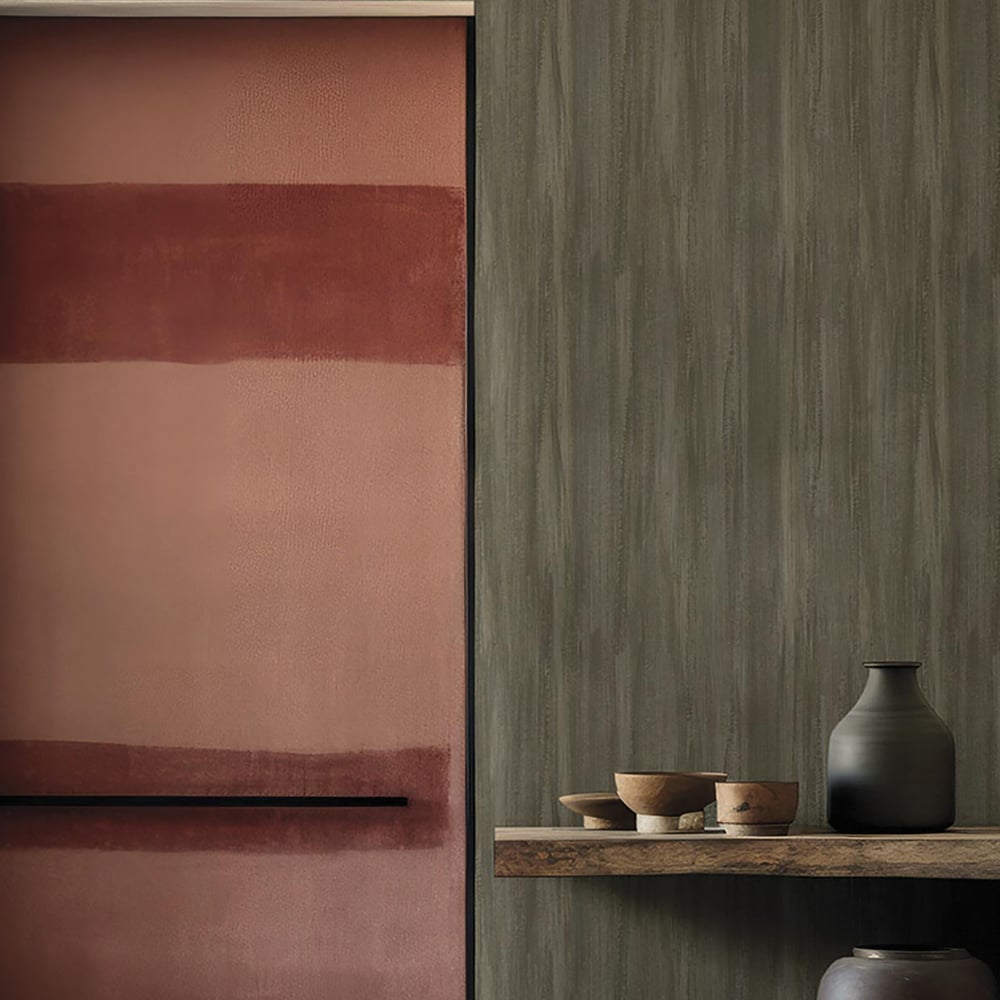 Synergy Stripe Texture Wallpaper in Dark Grey