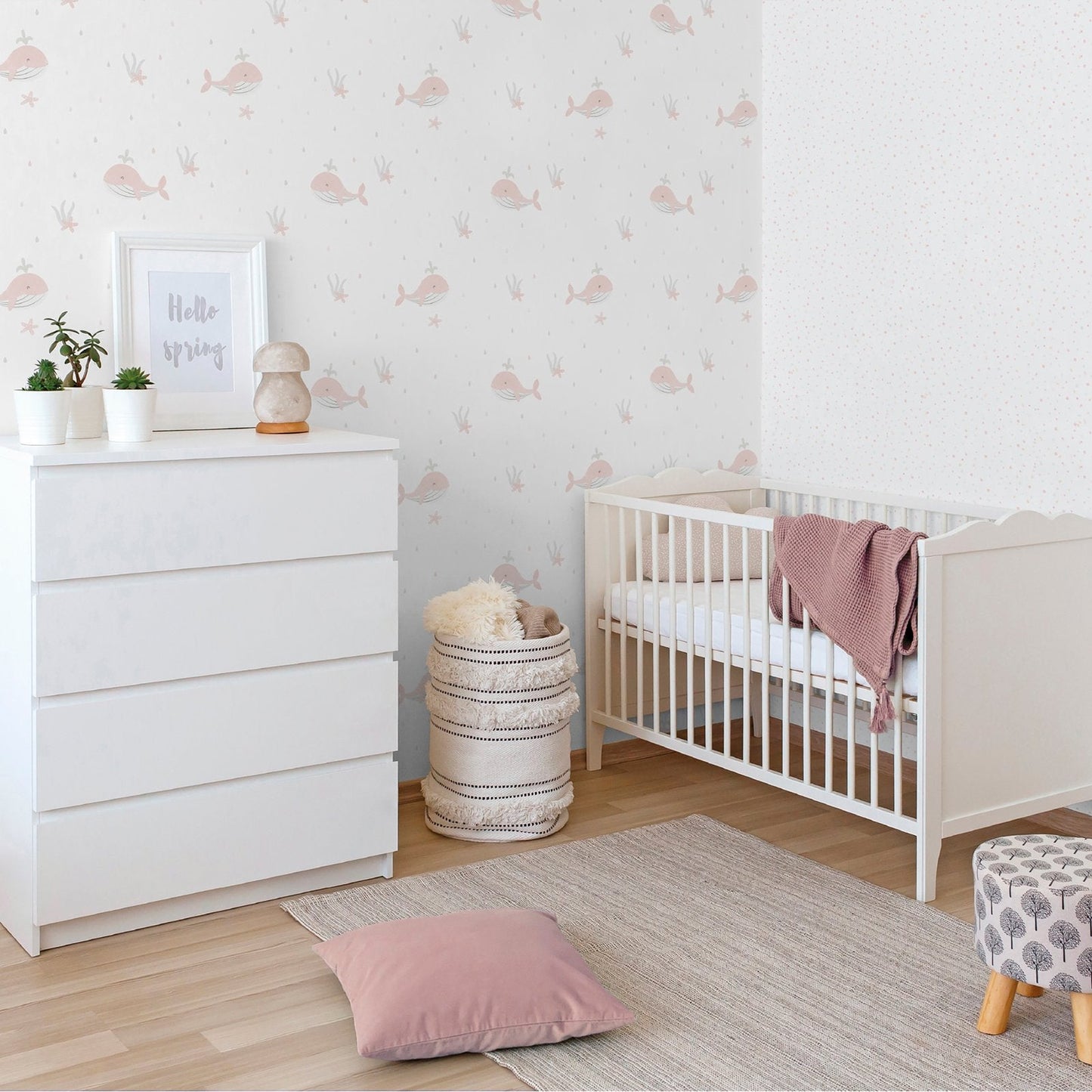 Bambino Little Whales In Pink Galerie Wallcoverings 281 1 2