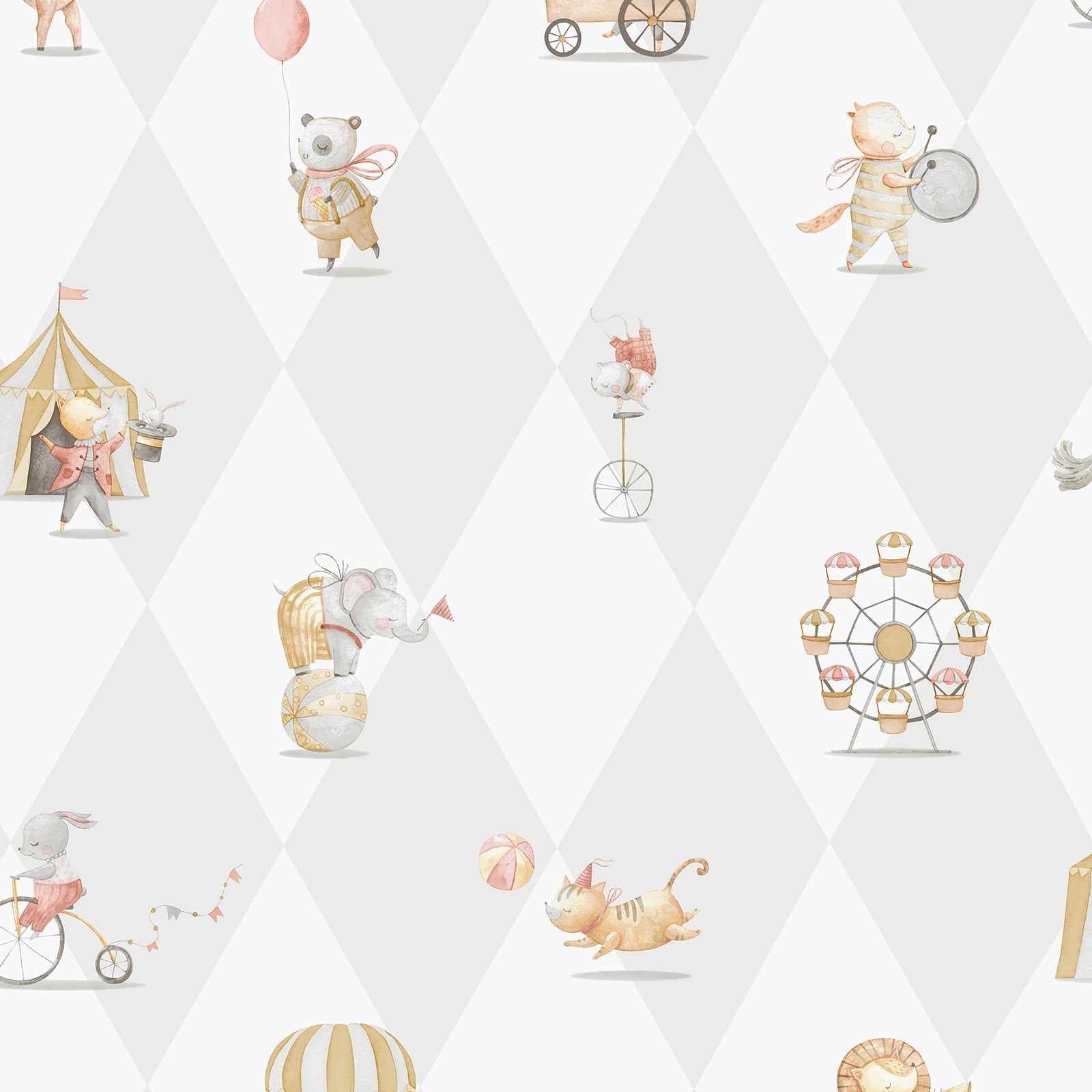 Bambino Cirque In Silver Grey Galerie Wallcoverings 282 3 1