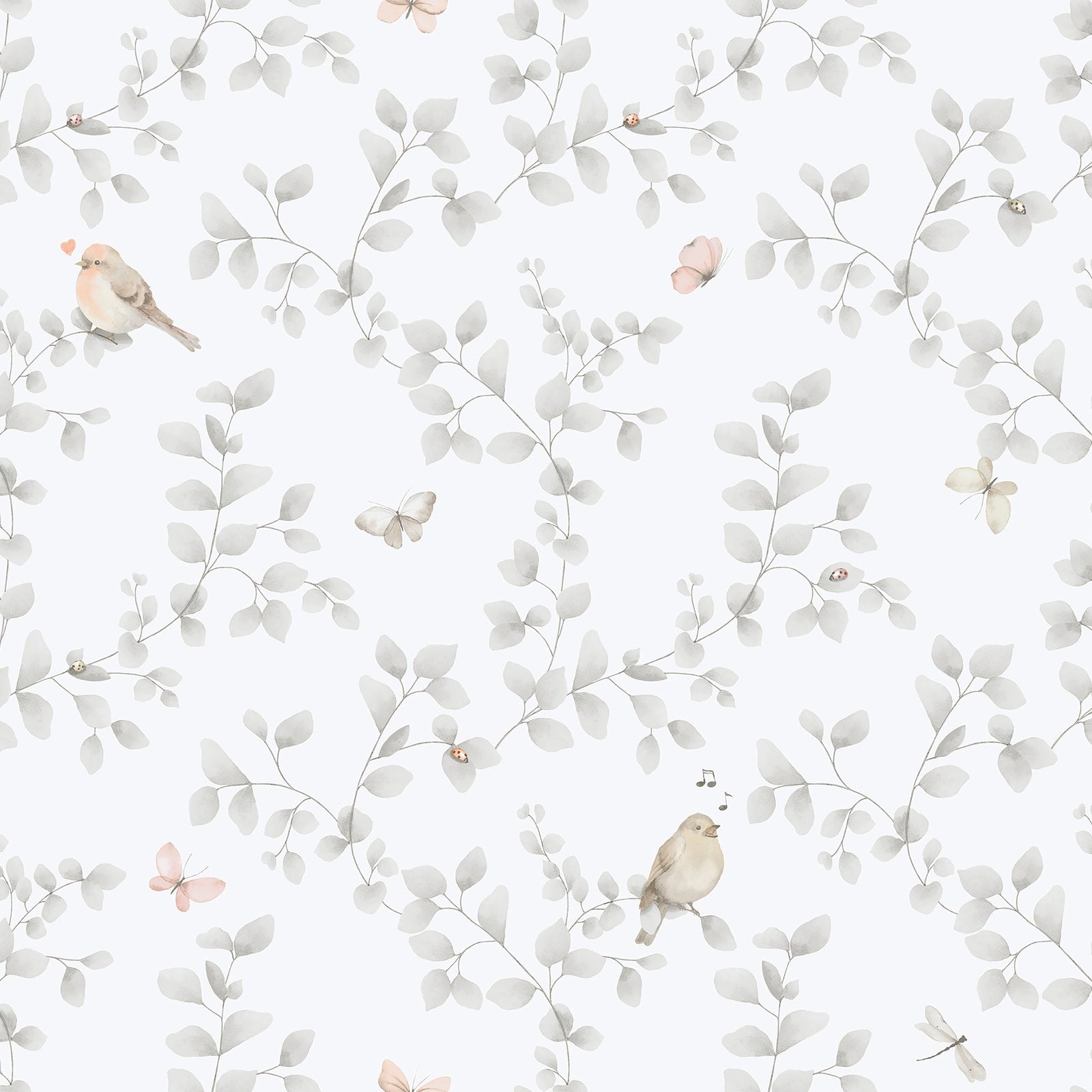 Bambino Birdy In Silver Grey Galerie Wallcoverings 284 2 1