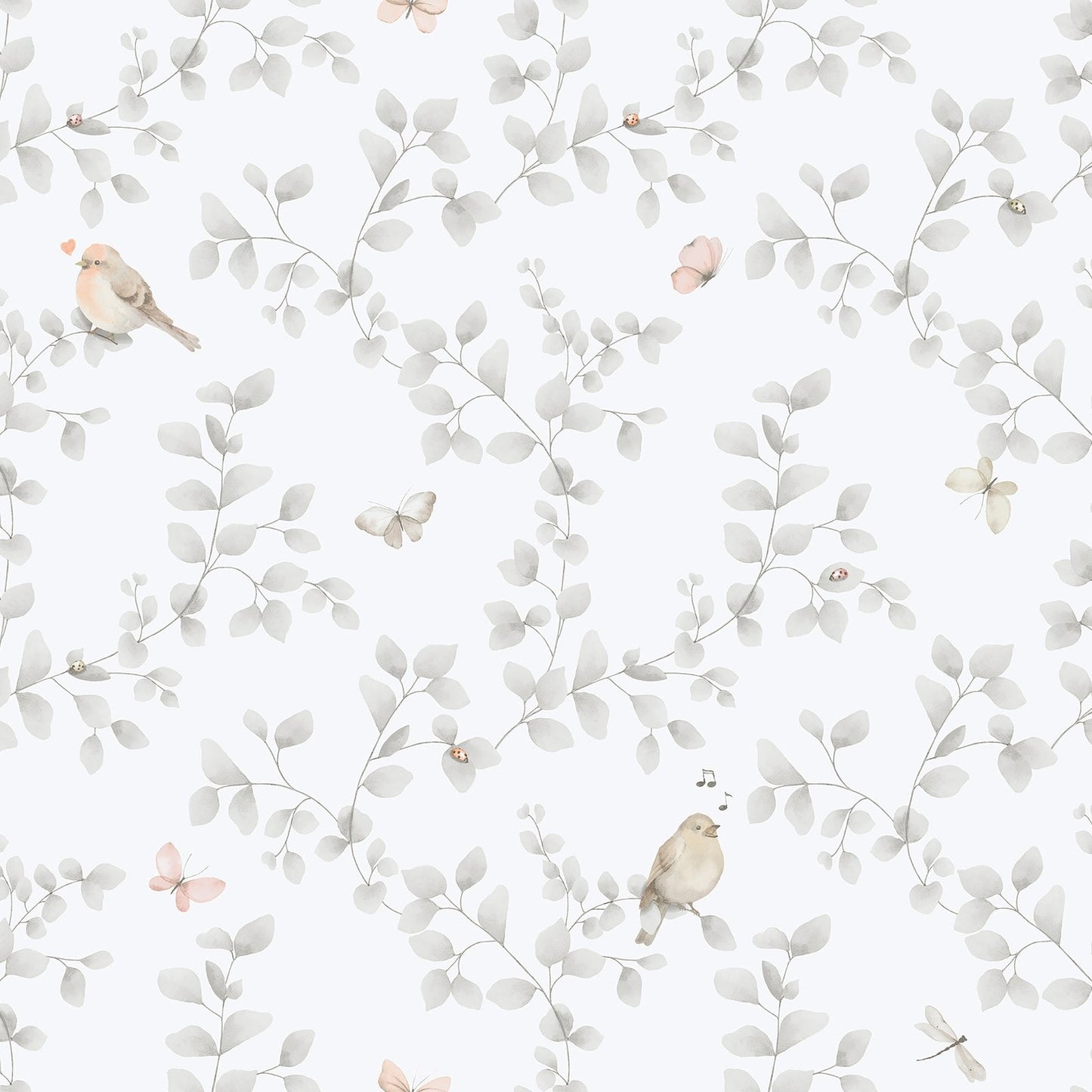 Bambino Birdy In Silver Grey Galerie Wallcoverings 284 2 1