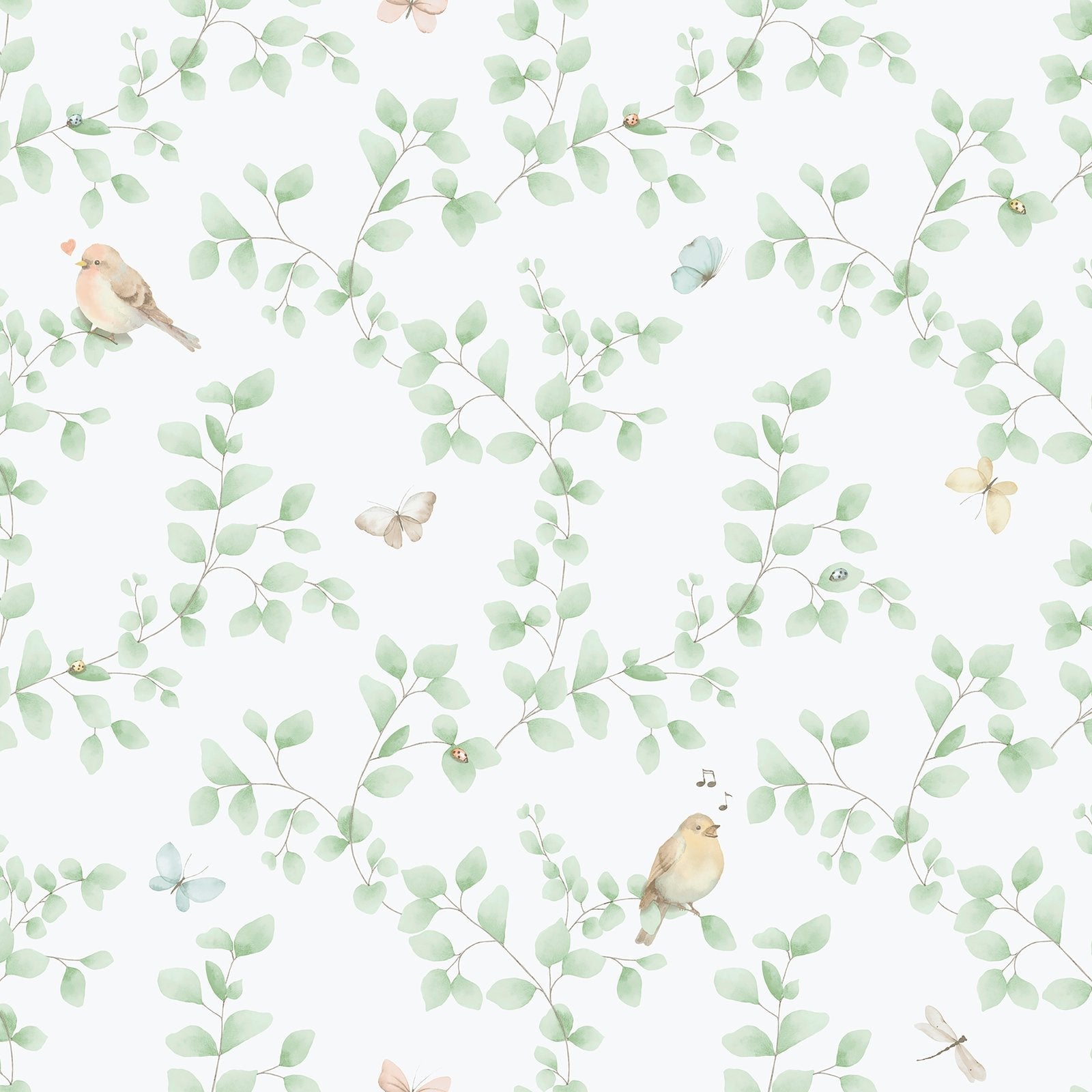 Bambino Birdy In Green Galerie Wallcoverings 284 3 1