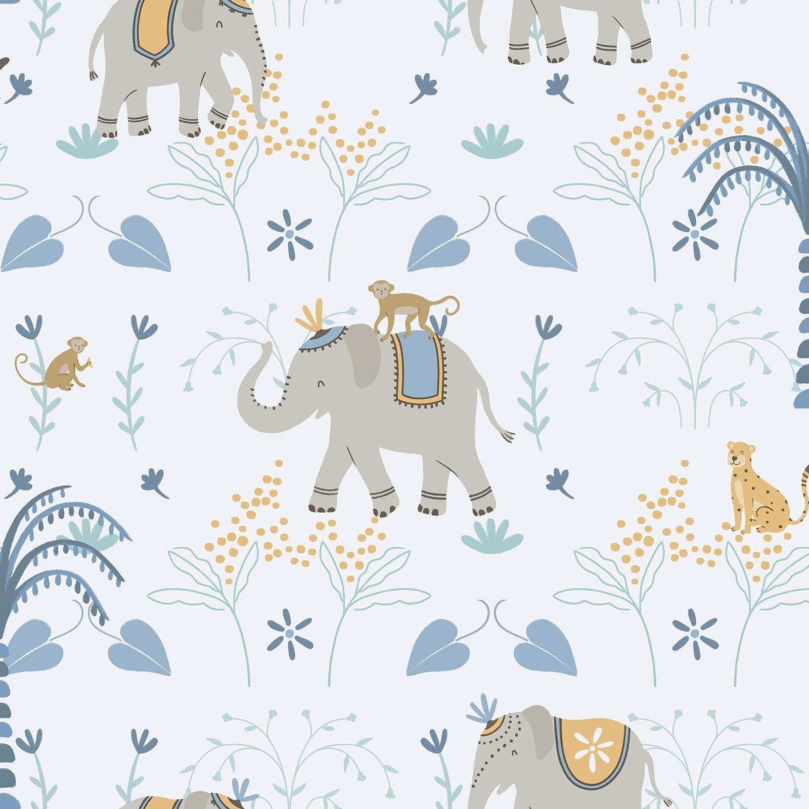 Bambino Elefun In Blue Galerie Wallcoverings 285 2 1