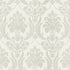 Sample Italian Style Damask Wallpaper in Cream/Silver Grey