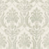 Sample Italian Style Damask Wallpaper in Cream/Green